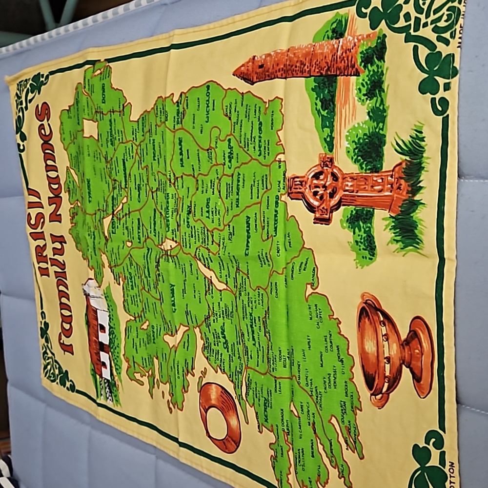Irish Family Names Linen Cotton Tea Towel
